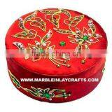 Round Zari Embroidery Jewelry Box thumbnail-1