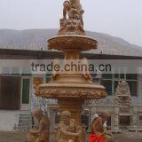 Large Marble Figure Fountain With Man and Baby thumbnail-1