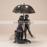 Bronze Boy & Girl Umbrella Fountain II thumbnail-5