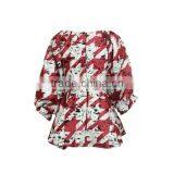 Fashion Jarquard Crochet Ruffle Bottom Long Sleeves High Quality Direct Manufacturer Ladies Blouse Hot Style thumbnail-2