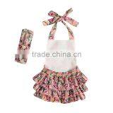 Rompers Newborn Baby Ruffle Romper Girls Summer Style Clothing Flower Romper With Headbands thumbnail-2