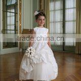 White Halter off Shoulder Taffeta Gown Handmade Baby Dress thumbnail-2