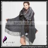 CX-B-P-53A Excellent Quality Cashmere Pashmina With Fur Shawl thumbnail-5