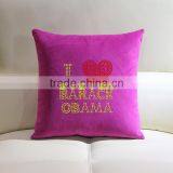 Letters heart rhinestone motif cotton pillow wholesale