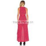 Wholesale 2016 New Design Sleeveless Long Crinkle Chiffon Full Length Party Dress thumbnail-3