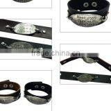 Custom Words Charms Leather Bracelet,antique Men Leather Bracelets,stylish Leather Wristband thumbnail-4