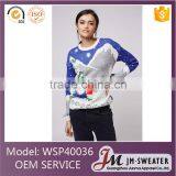 Adult Knitted Christmas Jumpers Snowflake Sweater Women thumbnail-1