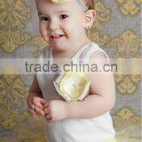 Wholesale Childrens Boutique Clothing Baby Girls Skirts and Blouses Fabric Sash Details Light Yellow Flower Girls Skirts thumbnail-1