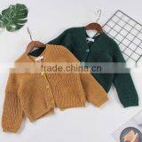 2-7 Years New 2017 Wholesale Autumn Full Sleeves Knitted Solid Color Kids Girls Jackets thumbnail-1