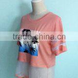 Hollow Out Girl Tshirt With Picture Pattern thumbnail-2