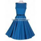 Walson Instyles Wholesale Womens Retro Audrey Hepburn Swing Dress 50s Rockabilly Party Dress Boat Neck thumbnail-1