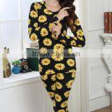 WHOLESALE MAKE TO ORDER LADY'S FANCY FLOWER PRINTED LONG JOHN THERMAL UNDERWEAR thumbnail-2