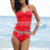 Red Sexy Women Tankini Custom Swimwear thumbnail-1