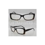 Rectangle Black / Clear Acetate Mens Eyeglasses Frames For Promotion
