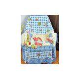 Blue Antistatic ISO Polyester Baby Blanket Thin , Washable Children Blanket For Home