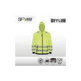 EN ISO 20471 zipper closure fleece hoodie jacket high visibility apparel