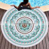 Indian Mandala Round Roundie Beach Throw Tapestry Hippy Boho Gypsy Cotton Tablecloth Beach Towel Round Yoga Mat