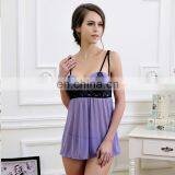 Ohyeah Purple Lace Sex Night Sleeping Dress for Women thumbnail-1