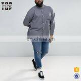 2017 Plus Size Men's Clothing Western Shirt With Grey Wash Cotton Shirt thumbnail-3