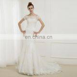 EBX-130W Wedding Gown Lace Mermaid off the Shoulder Short Sleeve Wedding Dress thumbnail-1