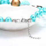 Blue Necklace Girl Kids Children Sweet Chunky Bubble Beads Necklace With Bow Candy Color Jewelry thumbnail-4