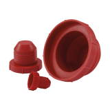 Red PP plastic male thread plug of JIC thread pipe fittings FJP series