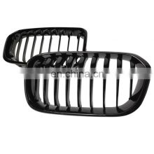 gloss black double bar For BMW 1 series F20 ABS front bumper grill 2012 2013 2014