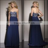 Beautiful and Elegant Sweetheart Chiffon Prom Dress with Beading and Train High Quality Hot Sale Sleeveless Charming Prom Dress