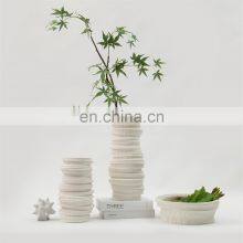 Modern Art Decoration White Black Minimalist Matte Round Handmade Vase thumbnail-5