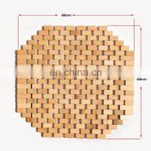 Customized High Quality Natural Synthetic Wood Mat Non Slip Environmental Bathroom Floor Mat Fold up Bamboo Floor Mat thumbnail-2