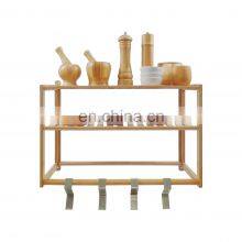 Multi-functional Bamboo Bathroom Shelf 3 Tier Wall Mount Storage Rack For Living Room Kitchen Toilet Use thumbnail-1