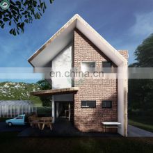 2 Storey Modern Steel Structural Prefab House Double Pitch Roof Design Well-insulated Concrete House in Denmark