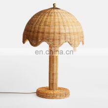 Unique High Quality Wicker and Rattan Table Lamp Design Pair of Night Lamps Best Price Vietnam Manufacturer thumbnail-1