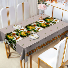 Lovely Pumpkin Pattern PVC Tablecloth, Waterproof, Oil-proof, Easy to Clean, Perfect for Home Dining and Festive Decoration thumbnail-2
