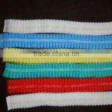 White Green Red Yellow Blue PP 10g/m2 Nonwoven Clip Caps 18" 19" 20" 21" 24" Double Elastic Latex Free