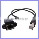 Network Extension Cable RJ45 Male to Female Screw Panel Mount Ethernet Cable