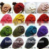 Wholesale Hair Accessory Ladies Crochet Patterns Flower Head Wrap Women Knitted Headband thumbnail-3