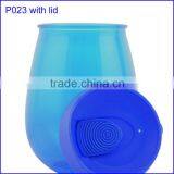 BPA Free 18oz Plastic Single Wall Red Wine Cups With Lid and FDA Standard thumbnail-3