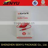 Recyclable Feature and Paper Material Customized Logo Printed With PVC Window, Audio Cable Case Paper Packaging Box