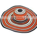 Striped Paper Braid Womens Summer Fashion Straw Hat thumbnail-1