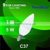 Aluminum Plastic 5W LED Candle Lamp Bulb thumbnail-1
