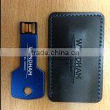 Key Shape Usb Flash Driver With Leather Case Package