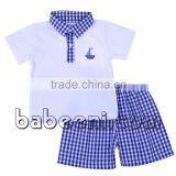 Sailing Boat Applique Polo Short Set for Boys thumbnail-1