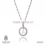 Fashion 925 Sterling Silver Necklace - 430419 , Wholesale Silver Jewellery, Silver Jewellery Manufacturer, CZ Cubic Zircon AAA thumbnail-1