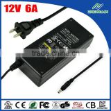 Baby monitor power supply 12V 6A lcd AC adapter cUL UL CE GS passed