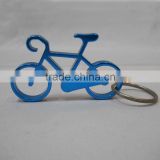 Bicycle shaped keychain with bottle opener