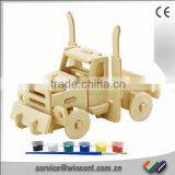 DIY Toys Vehicle Series 3D Wooden Trailer Puzzle For Kids thumbnail-1
