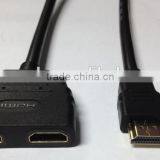 Multiple Design Customized 2 in 1 HDMI Male to 2 Female HDMI Cable Adapter