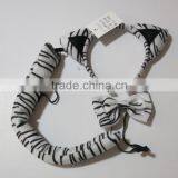 Cosplay Party Dress Up Plush Fluffy Bunny Rabbit Tiger Zebra Panther Cat Ears Fabric Hairband thumbnail-1