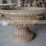 Outdoor Cheap Handmade White Marble Plant/flower Pots